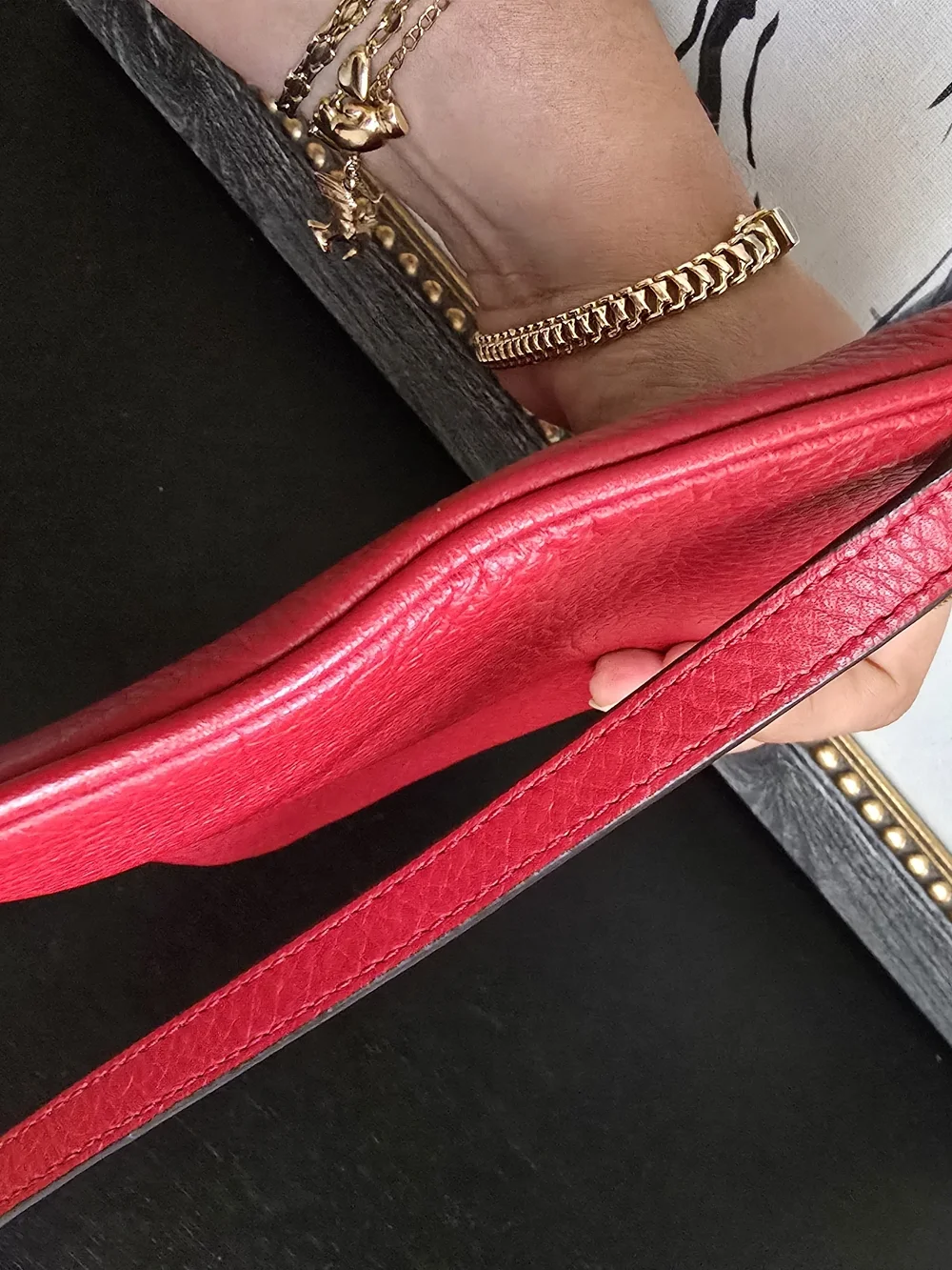 Michael Kors Red Leather Crossbody Mini Bag